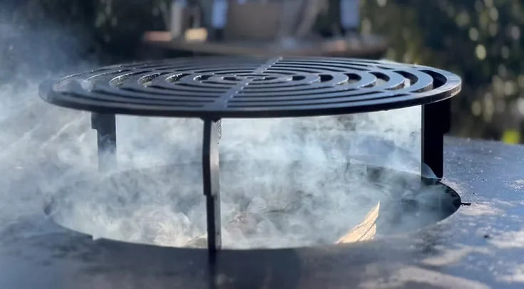 Grille de cuisson acier 8 mm Ø44,9 cm noire fonte à 4 pieds