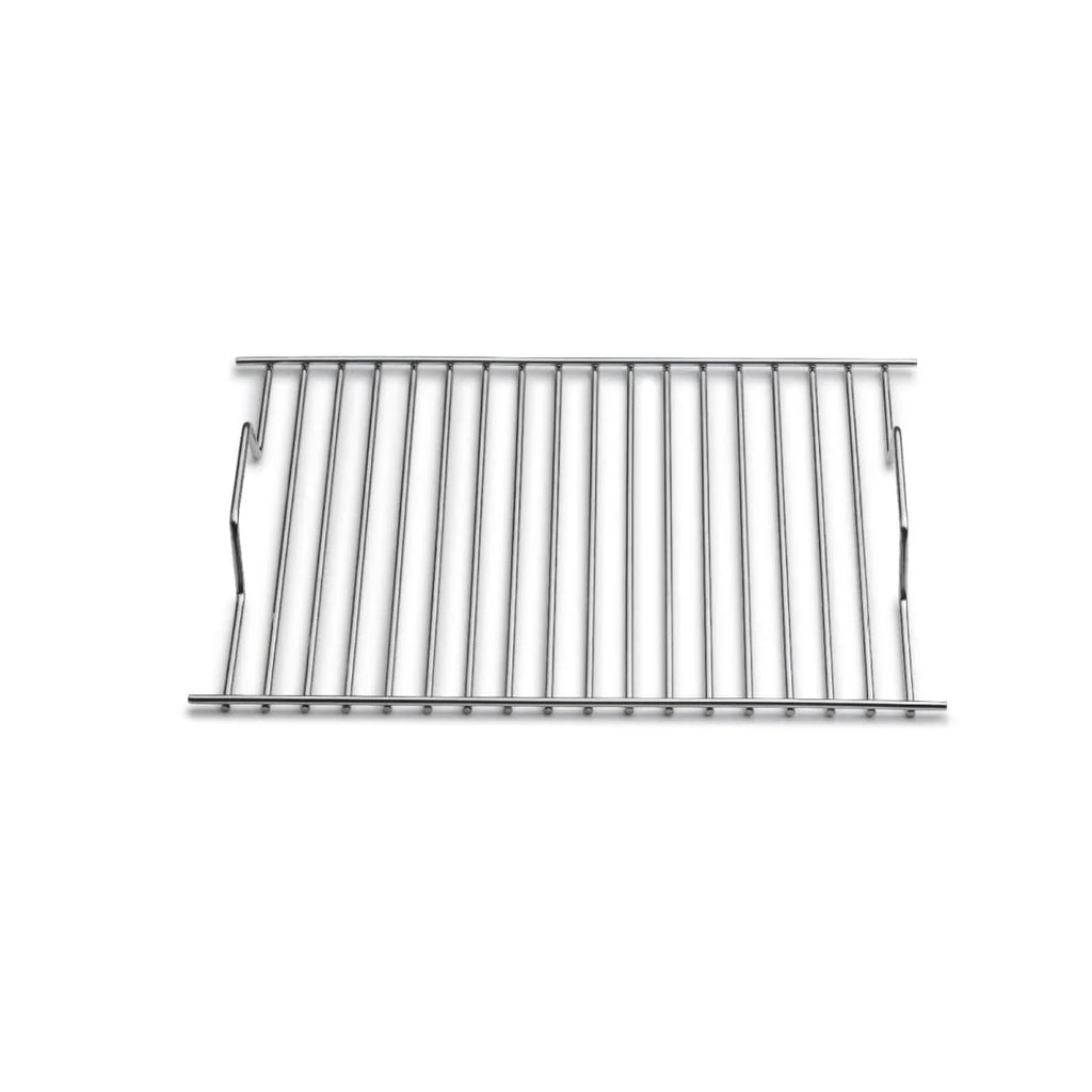 Grille en acier inoxydable avec pieds pliables et barres horizontales pour la cuisson sur un barbecue