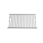 Grille en acier inoxydable avec pieds pliables et barres horizontales pour la cuisson sur un barbecue