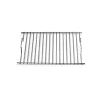 Grille en acier inoxydable avec pieds pliables et barres horizontales pour la cuisson sur un barbecue