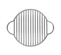 Grille en acier inoxydable avec poignées courbées et une base circulaire.