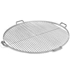 Grille de barbecue en acier inoxydable avec poignées et motif en grille pour la cuisson.
