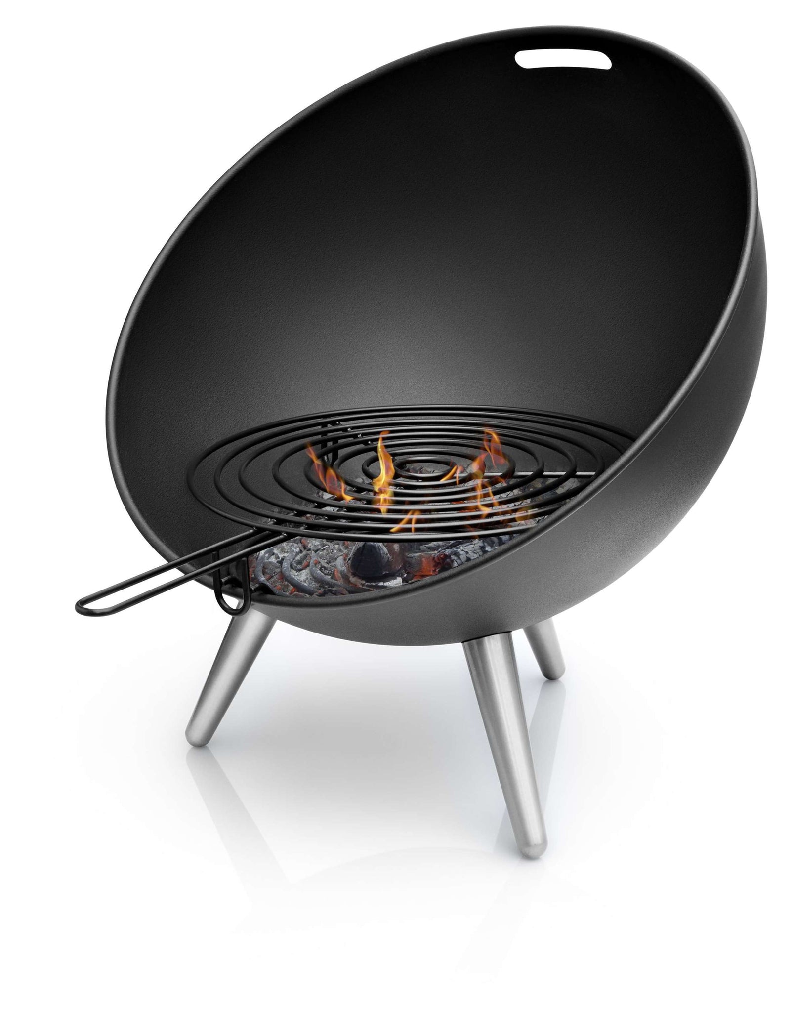 Grille de cuisson métal noir ronde pour brasero - FIREGLOBE