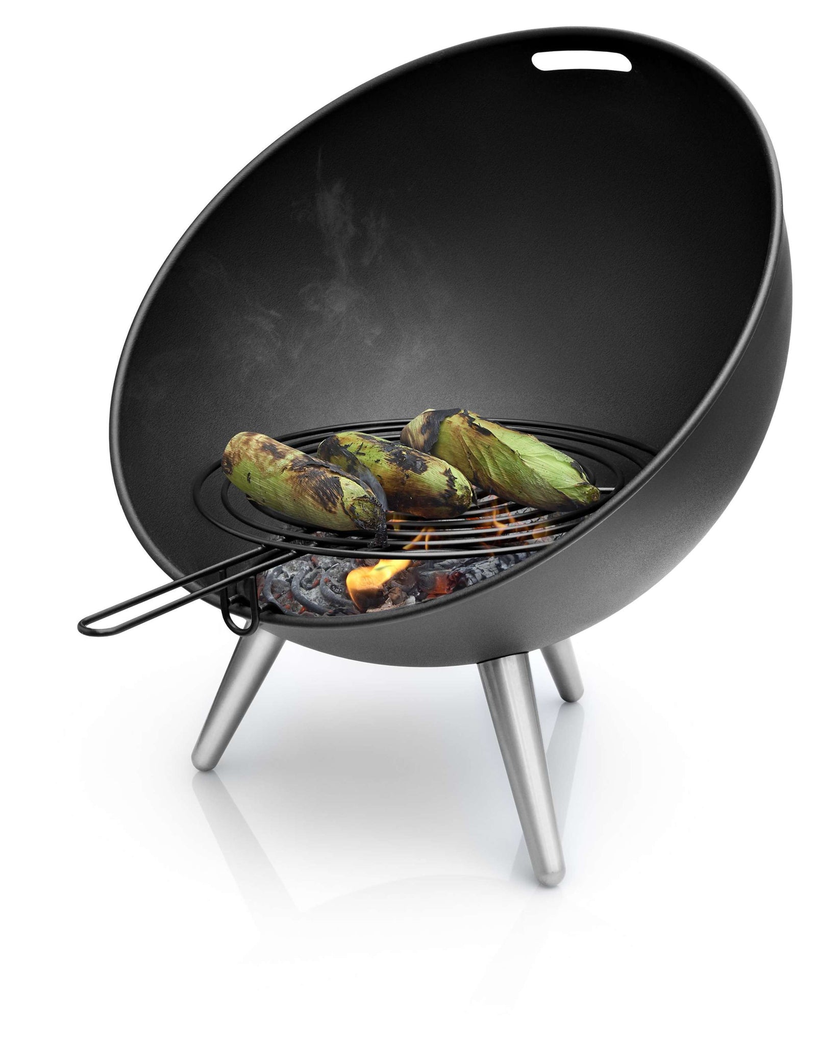 Grille de cuisson métal noir ronde pour brasero - FIREGLOBE en pratique
