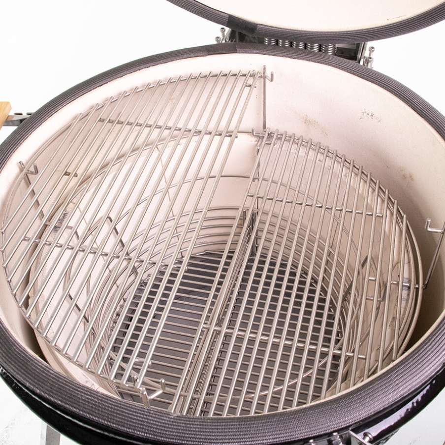 Grilles demi-lune pour kamado 22 pouces – Yakiniku, lot de 2 – vue de côté