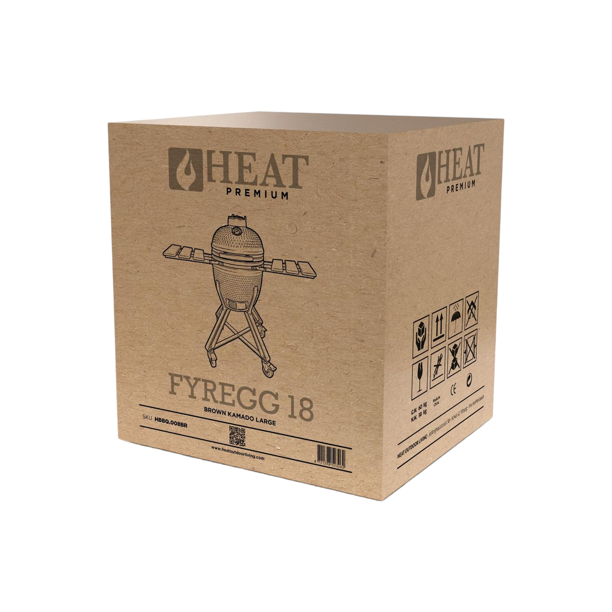 Barbecue kamado céramique 18 pouces brun – HEAT Fyregg — emballage