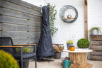 Housse en tissu gris foncé pour un chauffageur extérieur haut