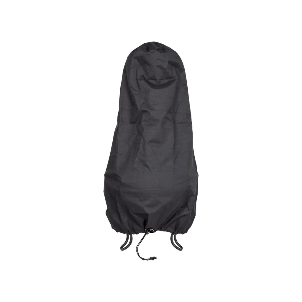 Housse noire à cordon de serrage pour un instrument de musique.