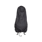 Housse noire à cordon de serrage pour un instrument de musique.
