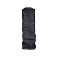 Sac pour vêtements en tissu noir avec fermeture éclair et coutures renforcées.