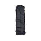 Sac pour vêtements en tissu noir avec fermeture éclair et coutures renforcées.