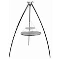 Trépied de cuisson acier 200 cm double grille avec chaînes