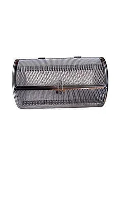 Sac mesh noir rectangulaire à clasp métallique pour panier cuisson châtaignes inox Ø18 cm