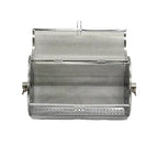 Panier cuisson châtaignes inox Ø18 cm, grille perforée argentée avec anses
