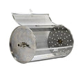Panier cuisson châtaignes inox Ø18 cm, tambour mesh argent perforé à couvercle charnière