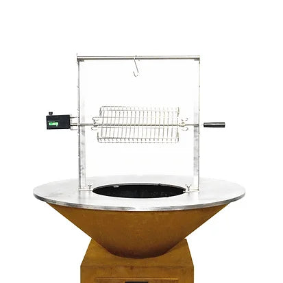 Panier grillade poisson inox 180x370 mm pour tournebroche bronze conique