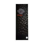 Boîte de pizza yakiniku à motif léopard noir avec logo et texte argentés.