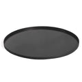 Plateau rond noir avec une finition mate et des bords légèrement surélevés.