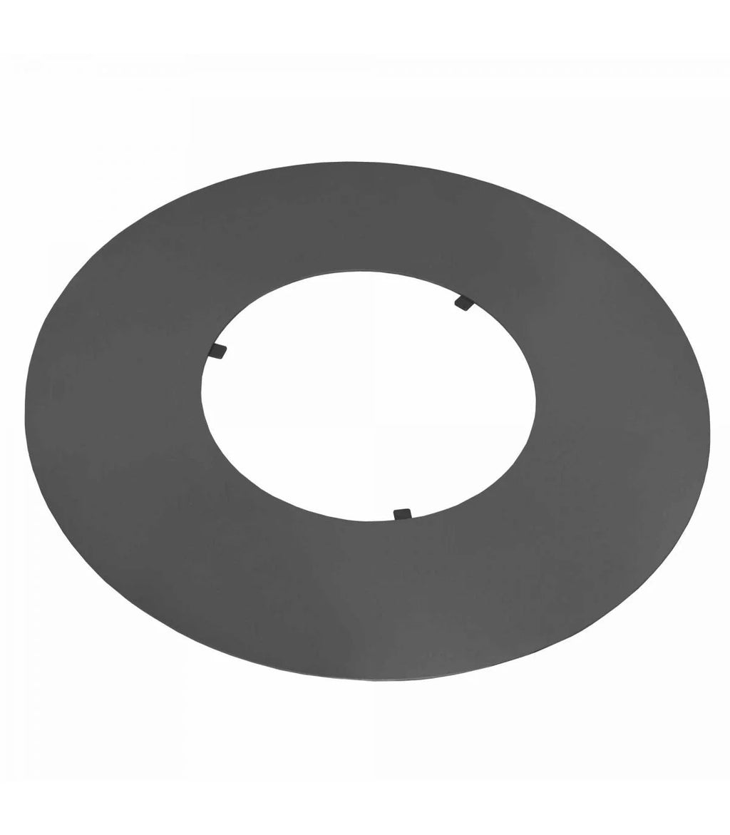Anneau circulaire gris anthracite avec quatre petites protubérances sur le bord intérieur, probablement fabriqué en métal ou en plastique.