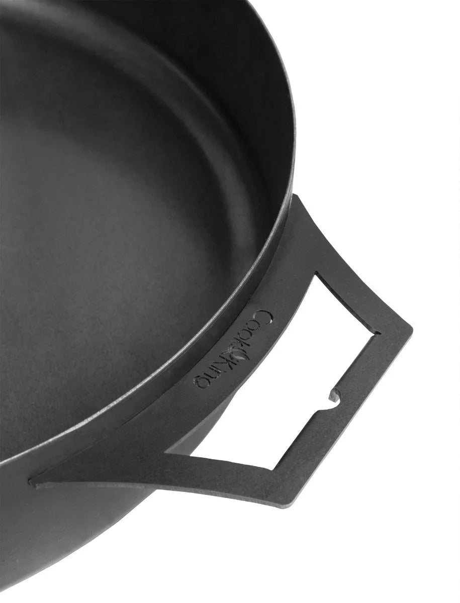 Cocotte en fonte avec poignée et couvercle noirs, marque Crock-Pot.