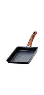 Poêlons à raclette set x2 carrés antiadhésifs noir avec manche bois