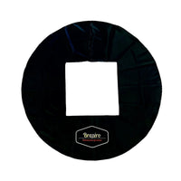 Protection de sol brasero ronde en tissu synthétique noir avec logo brazéro