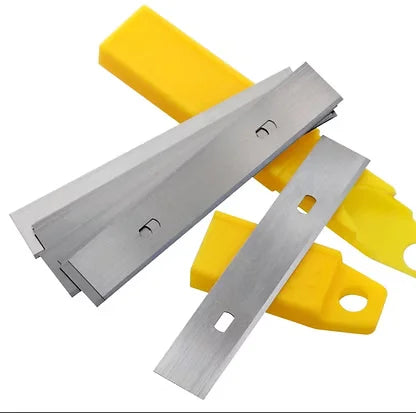 Racloir plancha lame lisse interchangeable manche long jaune
