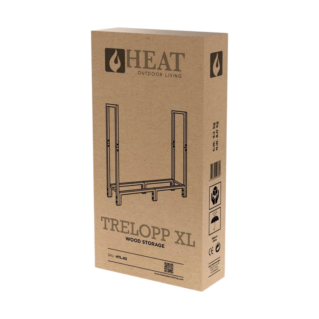 Boîte en carton marron pour range-bûches acier noir 122 cm trelopp xl unité de stockage bois extérieur
