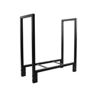 Range-bûches acier noir 71 cm avec cadre rectangulaire solide style épuré pour bûches de cheminée trelopp