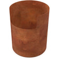 Chaîne de portefeuille cylindrique en cuir marron avec une surface texturée et des accents métalliques.