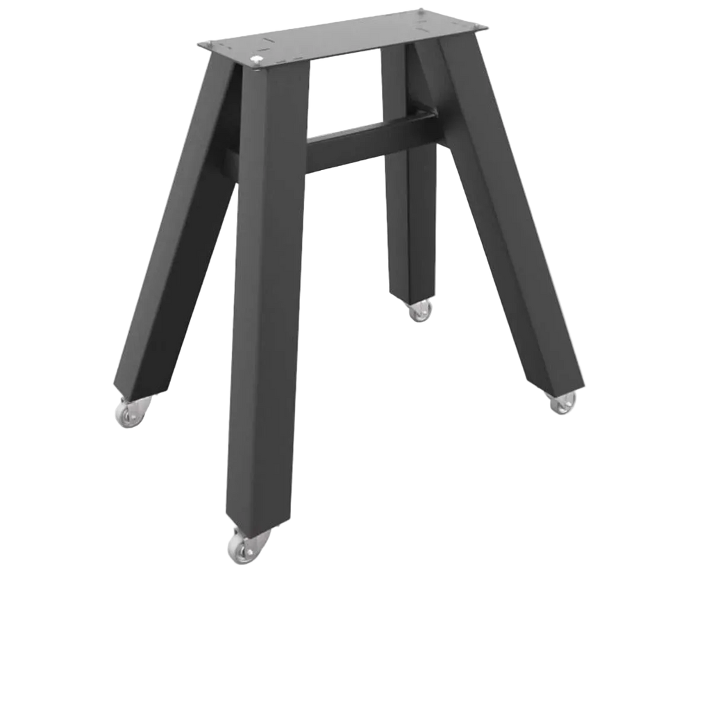 Base de table roulante en métal noir avec roues