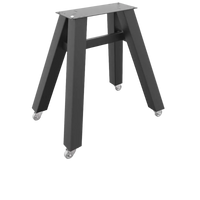 Base de table roulante en métal noir avec roues