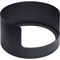 Anneau en métal noir avec une découpe carrée et deux petits trous pour fixation.
