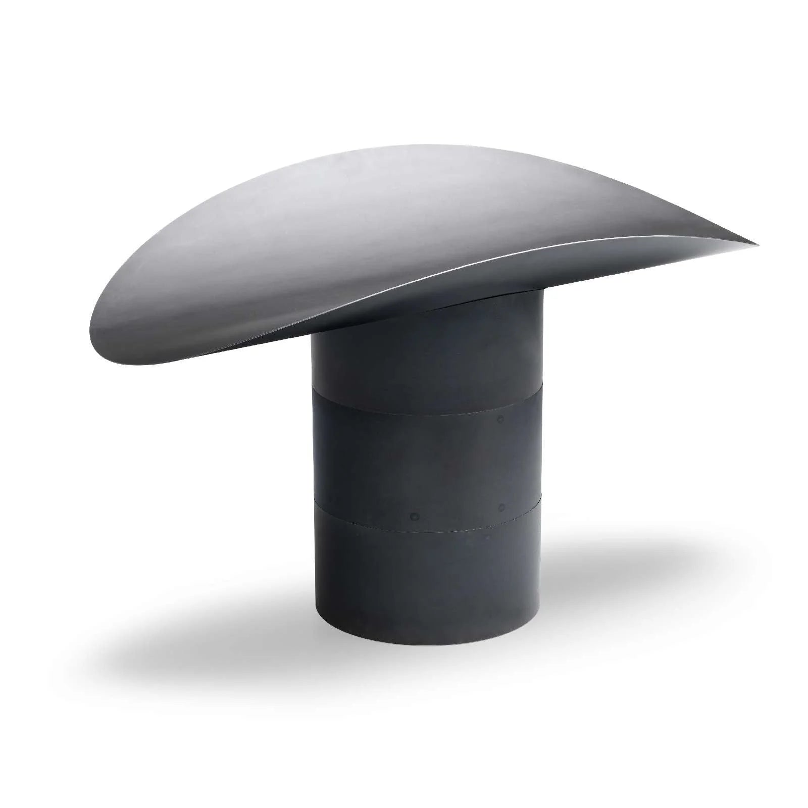 Chapiteau de cheminée noir mat avec un design élégant et moderne.