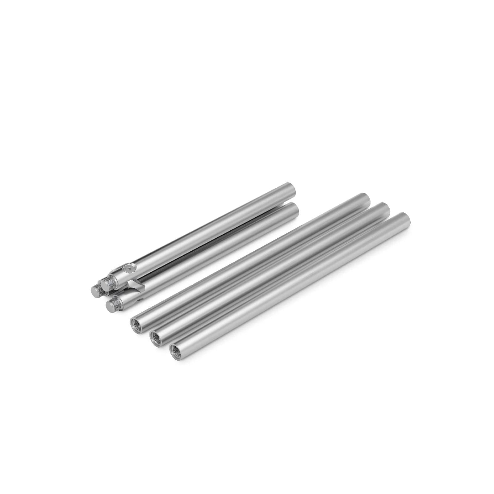 Barres en aluminium argenté de 6 unités avec extrémités filetées.