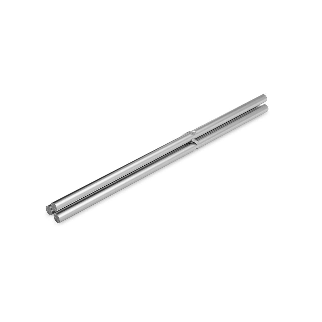 Ensemble de baguettes en acier inoxydable avec finition polie et extrémités arrondies.