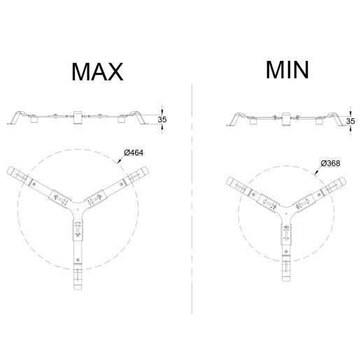 Table support pour kamado 16, 19 et 22 pouces – Yakiniku – vue de côté