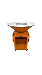 Tablette amovible acier Corten pour brasero plancha latérale en bronze