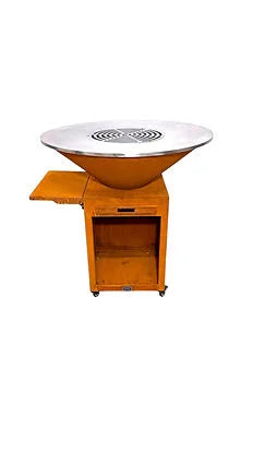 Tablette amovible acier Corten pour brasero plancha orange fonte