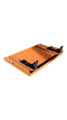 Tablette amovible acier Corten orange avec clips noirs