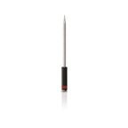 Stylo noir et argent avec des accents rouges, design élégant.