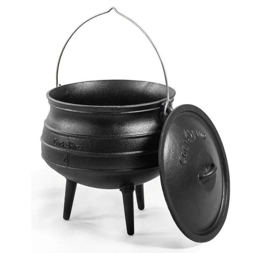 Marmite en fonte africaine 13 L pour cuisson au feu de bois