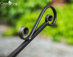 Piquet de jardin décoratif en fer forgé noir avec volutes
