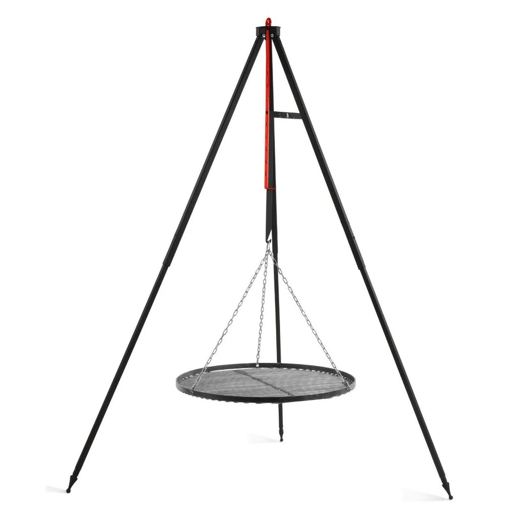 Trépied de cuisson acier 160 cm avec grille Ø50 cm noir pour brasero