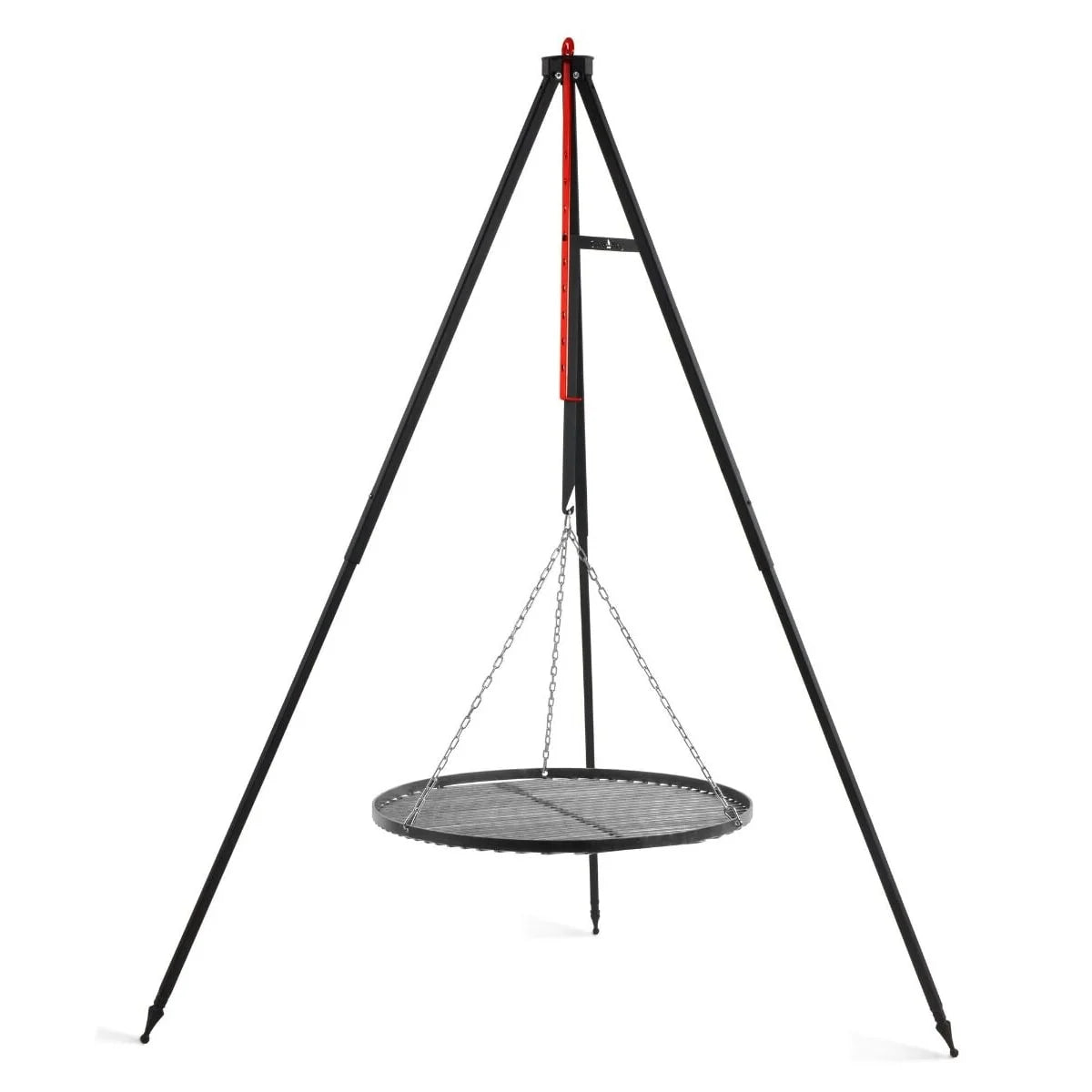 Trépied de cuisson acier 160 cm avec grille Ø50 cm noir pour brasero