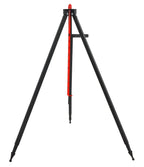 Trépied de cuisson acier 160 cm réglable avec colonne centrale rouge