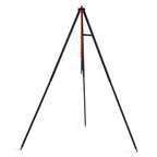 Trépied de cuisson acier 160 cm noir avec colonne rouge réglable