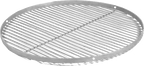 Grille de gril en argent avec des lignes noires et des trous pour la circulation d’air, probablement faite de métal.