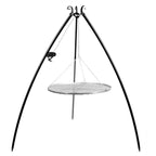 Mangeoire à oiseaux en fer forgé avec des pieds courbés et un plateau suspendu, noir