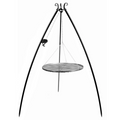 Trépied cuisson acier noir H200 cm Ø70 cm avec treuil pour brasero
